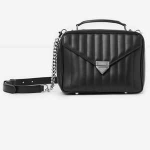The Kooples Medium Barbara Crossbody Bag in Quilted Black Leather